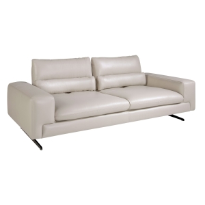 3-местный диван 6142 из серо-бежевой кожи