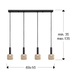Линейный светильник Sincro 4L черный/золотой от интернет-магазина IDODOM.RU