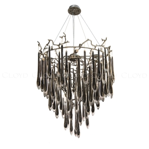 Люстра Cloyd SURINAM C14 / Ø70 см - серебро темн. - черн. стекло (арт.11288)