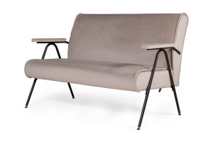 Andy диван двухместный с мягкими подлокотниками, бархат пепельно-бежевый 25