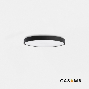 Потолочный светильник DOMIO Ш600 43W черный OPAL 3000K CRI80 CASAMBI