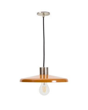 Пoдвесной светильник Nuvira из светло-серого металла с оранжевым абажуром