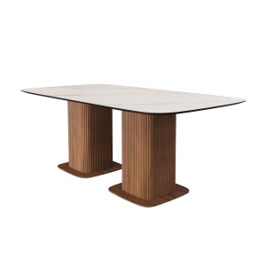 Стол прямоугольный Denver 270, керамика матовая, две опоры дерево