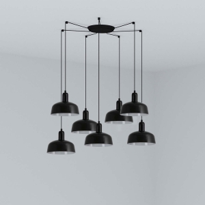 Подвесной светильник TATAWIN с абажуром черный металл 7xE27
