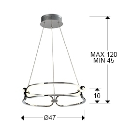Подвесной светильник Colette Ø47 хром DIM от интернет-магазина IDODOM.RU