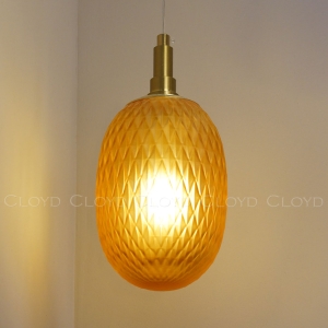 Подвесной светильник Cloyd ZAPFEN P1 / Ø13 см - латунь - оранжевое стекло (арт.11437)