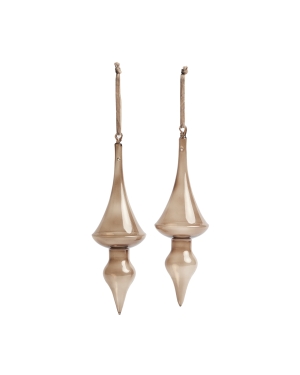 Набор из 2 подвесных украшений Talnea из коричневого переработанного стекла, 29,5 см