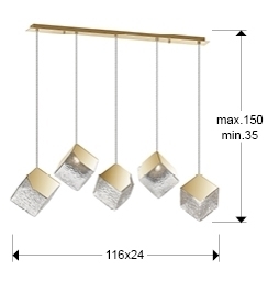 Подвесной светильник Priscila 5L золотой от интернет-магазина IDODOM.RU