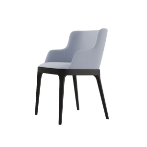 Стул с подлокотниками Magda без стежек,  массив бук, рогожка голубой