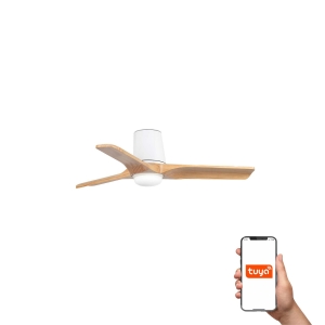 Потолочный вентилятор HEYWOOD TUB S Ш900 белый/сосна 3P LED 10W TUYA