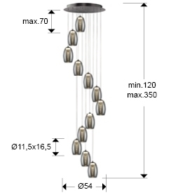 Подвесной светильник Nebula LED 12L хром от интернет-магазина IDODOM.RU
