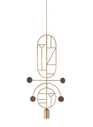 Подвесной светильник Wooden Dots WDS08 Gold/walnut