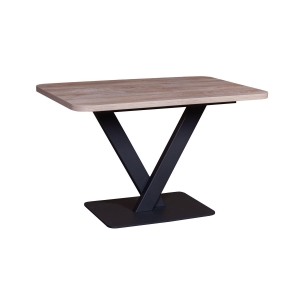 Стол Chester раздвижной  (120+40) дуб эндгрейн, опоры черные