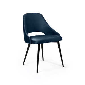 Стул William, бархат синий 29/ черный конус