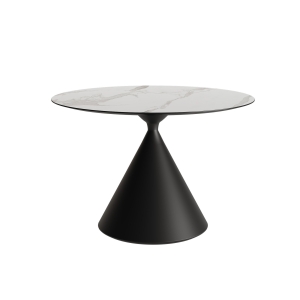 Стол круглый AXIS 120, керамика матовая, белая