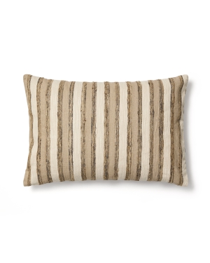 Чехол для подушки Dorevi из жаккарда в полоску цвета экрю 40 x 60 см
