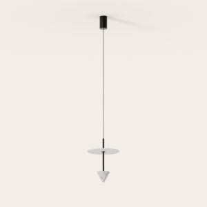 Подвесной светильник Vant золотой металл/белый мрамор/алебастровый диск 25 см