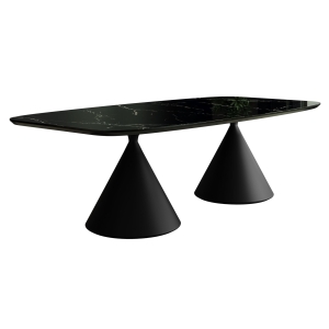 Стол овальный AXIS 200, керамика глянцевая, черная