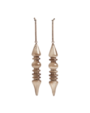 Набор из 2 подвесных украшений Lioren из коричневого переработанного стекла, 28,5 см