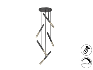 Люстра Edna 5L черный / золотой DIM