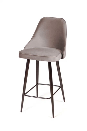 Стул полубарный Oliver, бархат пепельно-бежевый 25/ чёрный конус