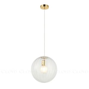 Подвесной светильник Cloyd BRINN-B P1 / Ø30 см - золото - прозрачн. стекло (арт.11597)