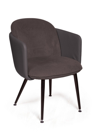 Стул с подлокотниками Phoenix (Феникс), ткань комбинированная с иск кожей, черный