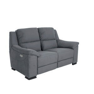 Двухместный диван с реклайнером 6266 из темно-серой ткани
