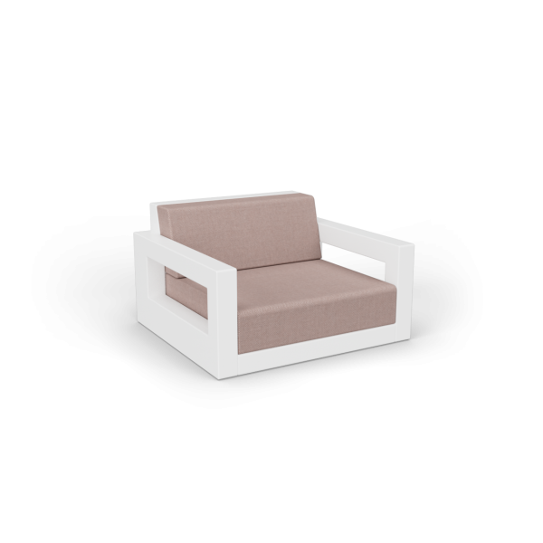 Кресло Quarter lounge с подушками Snow White / Cappuccino
