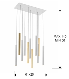 Подвесной светильник Varas 11L белый/золотой от интернет-магазина IDODOM.RU