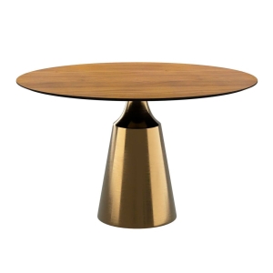 Стол круглый Lucas 120, шпон / опора золото