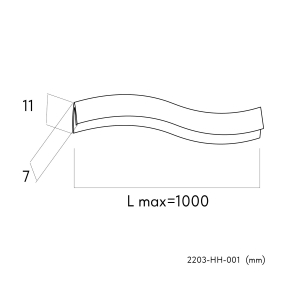 2203-HH-001, гарпун для натяжного потолка, L1000