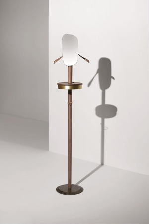 Вешалка напольная с зеркалом Momentos W орех / мрамор Emperador