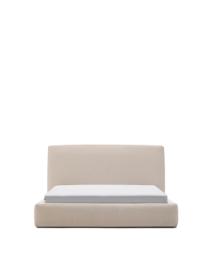 Blok Кровать бежевая со съемными чехлами для матраса 160 х 200 см