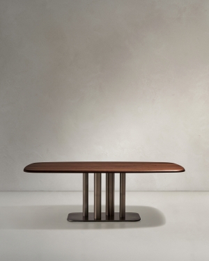 Стол Melvar из 100% орехового шпона с основанием из стали 180 x 100