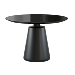Стол круглый Ikon 100, керамика глянцевая, черная