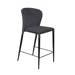 Стул полубарный Albert, бархат серый 27 /опора конус