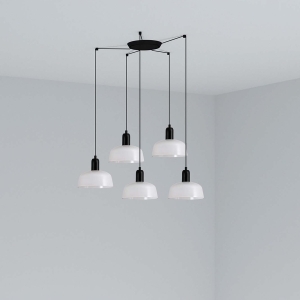 Подвесной светильник TATAWIN с абажуром белый металл 5xE27