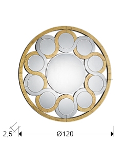 Зеркало Zendaya золотое 120Ø от интернет-магазина IDODOM.RU