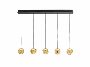 Люстра Zaria 5L черный/бронзовый/золотой DIM