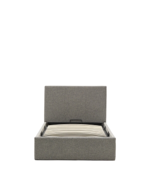 Nahiri Мягкая серая пуф-кровать для матраса 90 x 200 см