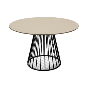 Стол Sirius 120см, столешница fenix бежевый с чёрными ножками