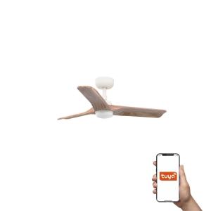 Потолочный вентилятор HEYWOOD S Ш900 белый/древесный 3P LED 10W TUYA