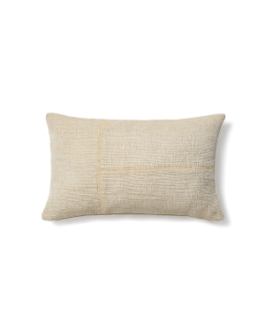 Чехол для подушки Anvera из вискозного жаккарда бежевого цвета с желтыми линиями 40 x 60 см