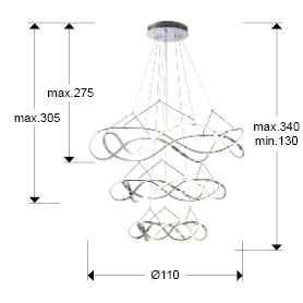 Подвесной светильник Molly 3 кольца 110Ø BLUETOOTH от интернет-магазина IDODOM.RU