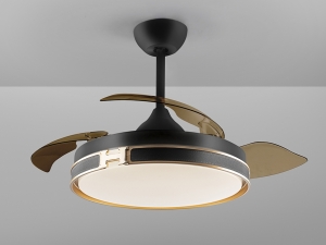 Потолочный вентилятор с освещением Heron DIMABLE черный/золотой