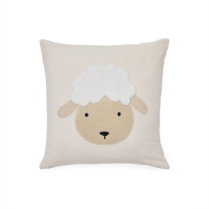 Чехол для подушки Milu из бежевого хлопка с вышивкой в виде овцы 45 x 45 см