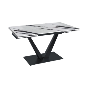 Стол раскладной Malibu (140+40+40), керамика глянцевая Panda White