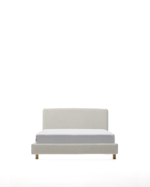 Кровать Valma из жемчужного шенилла со съемным чехлом для матраса 90 x 200 см