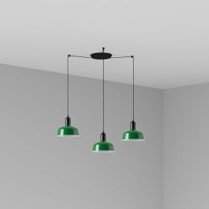 Подвесной светильник TATAWIN с абажуром зеленый металл 3xE27